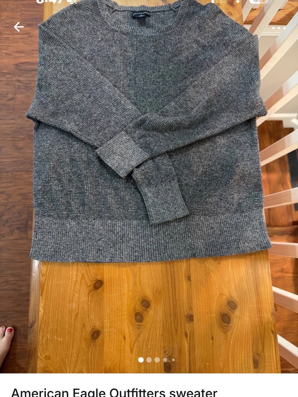 American Eagle Outfitters Men's Heather Gray Crewneck Sweater